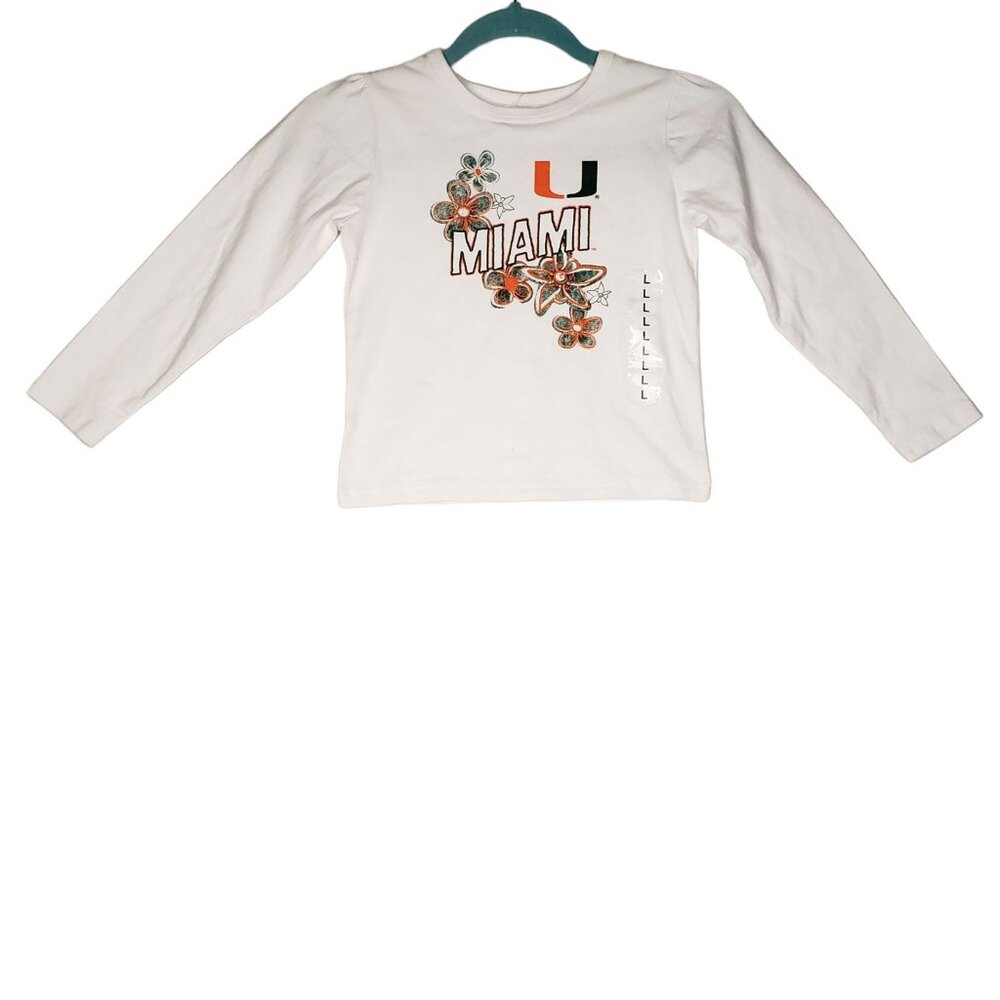 University of Miami Long Sleeve Shirt & Tutu Leggings Set 2 PC Girls Size Large